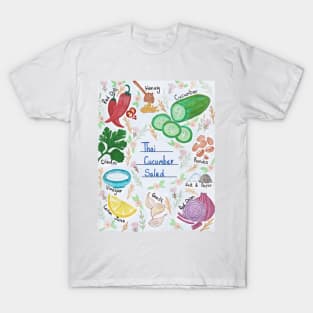 Thai Cucumber Salad Recipe Illustration T-Shirt